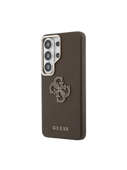 Guess Guess PU Granulat 4G Rășină Metal Logo Carcasă Spate pentru Samsung Galaxy S26 Ultra Brown