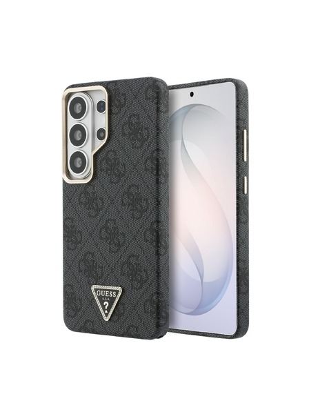 Guess Guess PU Piele 4G Strass Triunghi Logo Cadru Auriu Magnetic Carcasă Spate pentru Samsung Galaxy S26 Ultra Black