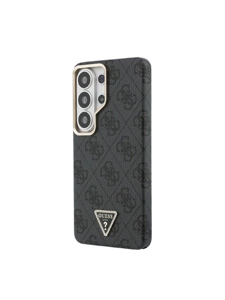 Guess Guess PU Piele 4G Strass Triunghi Logo Cadru Auriu Magnetic Carcasă Spate pentru Samsung Galaxy S26 Ultra Black