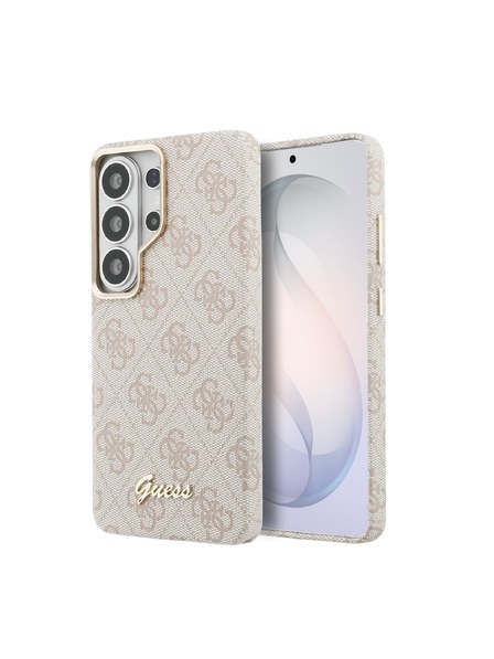 Guess Guess PU 4G Script Metal Logo Magnetic Carcasă Spate pentru Samsung Galaxy S26 Ultra Pink