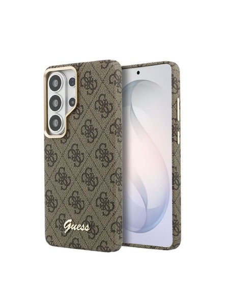 Guess Guess PU 4G Script Metal Logo Magnetic Carcasă Spate pentru Samsung Galaxy S26 Ultra Brown