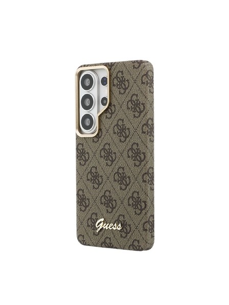 Guess Guess PU 4G Script Metal Logo Magnetic Carcasă Spate pentru Samsung Galaxy S26 Ultra Brown