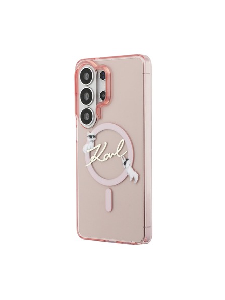 Karl Lagerfeld Karl Lagerfeld IML Choupette Karl Script Logo Magnetic Carcasă Spate pentru Samsung Galaxy S26 Ultra Pink