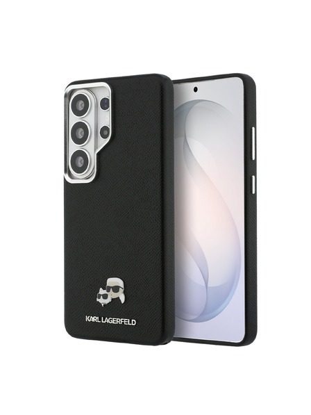 Karl Lagerfeld Karl Lagerfeld Grained PU Leather K&CH Heads Magnetic Carcasă Spate pentru Samsung Galaxy S26 Ultra Black