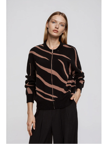 Moodo Pulover negru cu model animal Moodo