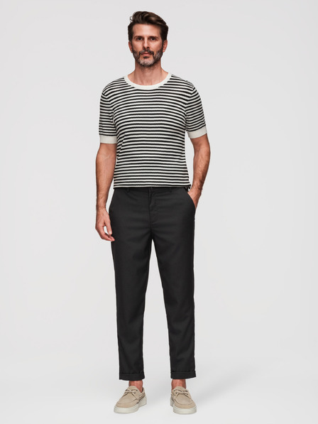 Ombre Clothing Pantaloni chino REGULAR FIT pentru bărbați cu talie elastică – negru V4 P1525 Ombre Clothing