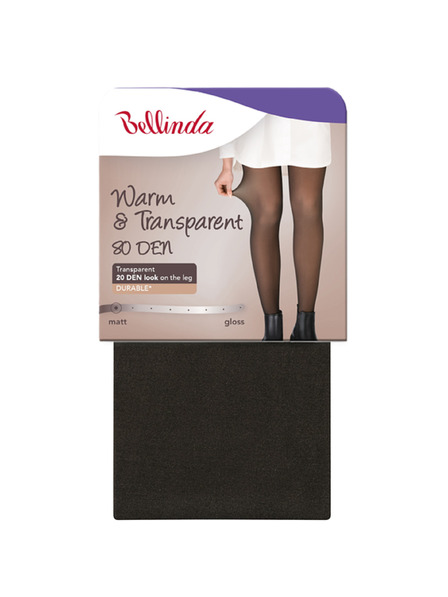 Bellinda WARM & TRANSPARENT 80 DEN - Ciorapi termici pentru femei 80 DEN - negru