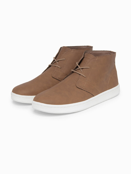 Ombre Clothing Cizme pentru bărbați cu talpă înaltă și talpă din cauciuc – maro V1 OM-FOCS-0162 Ombre Clothing