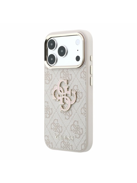 Guess Guess PU 4G Resin Metal Logo Carcasă spate pentru iPhone 18 Pro Pink