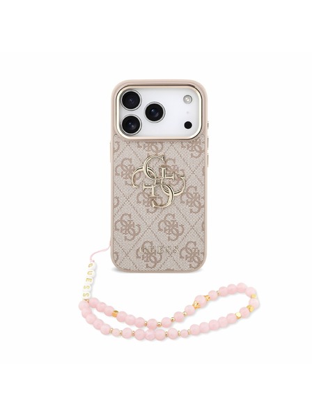 Guess Guess PU 4G Metal Logo Strap Carcasă spate pentru iPhone 18 Pro Pink