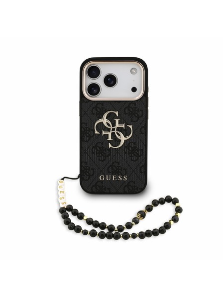 Guess Guess PU 4G Metal Logo Strap Carcasă spate pentru iPhone 18 Pro Black