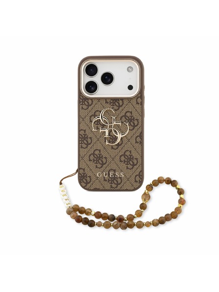 Guess Guess PU 4G Metal Logo Strap Carcasă spate pentru iPhone 18 Pro Brown