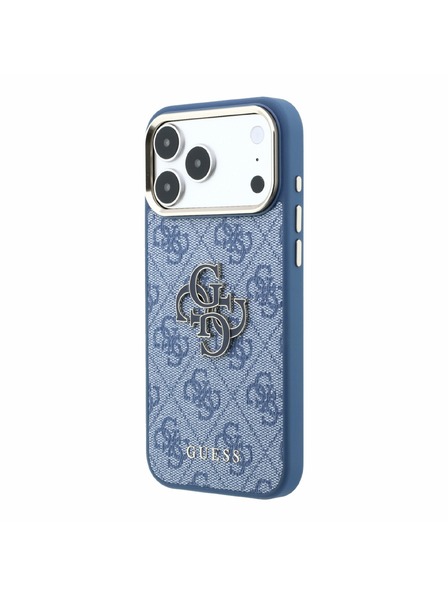 Guess Guess PU 4G Resin Metal Logo Carcasă Spate pentru iPhone 18 Pro Max Albastru