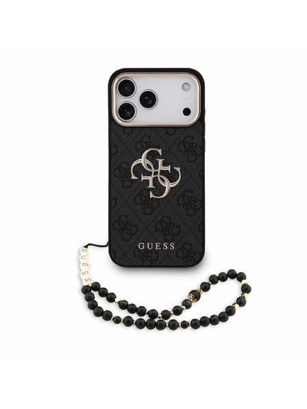 Guess Guess PU 4G Metal Logo Curea Carcasă Spate pentru iPhone 18 Pro Max Negru