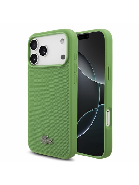Lacoste Lacoste PVC Iconic Petit Pique Metal Logo MagSafe Carcasă Spate pentru iPhone 18 Pro Max Estragon