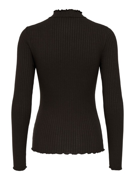 Jacqueline de Yong Top cu mânecă lungă FRANSISKA black coffee
