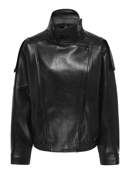 Jacqueline de Yong Bomber din piele sintetică negru RAYE