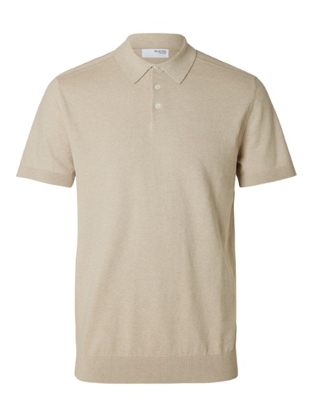 SELECTED Tricou polo bărbătesc SELECTED bej