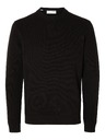 SELECTED Pulover structurat bărbătesc negru