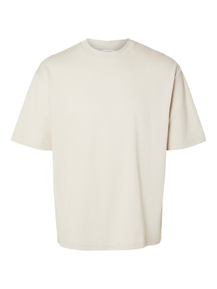 SELECTED Tricou simplu pentru bărbați bej