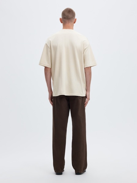 SELECTED Tricou simplu pentru bărbați bej