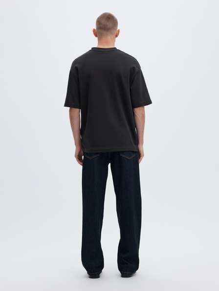 SELECTED Tricou simplu pentru bărbați negru