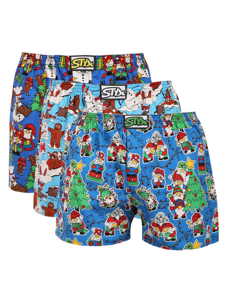 Styx Set de trei - pantaloni scurți bărbătești Styx art bandă clasică multicolori