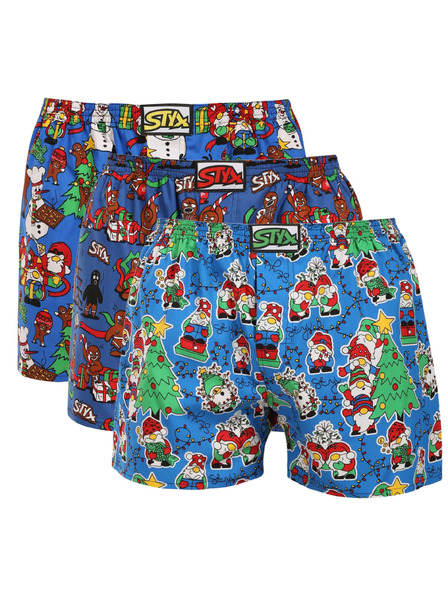 Styx Set de trei - pantaloni scurți bărbătești Styx art bandă clasică multicolori