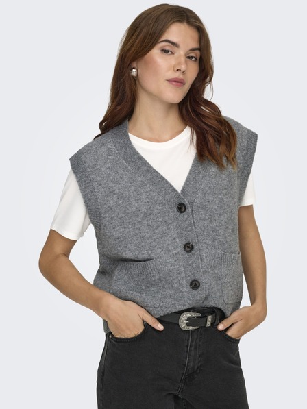 Jacqueline de Yong Cardigan fără mâneci SUPER grey melange