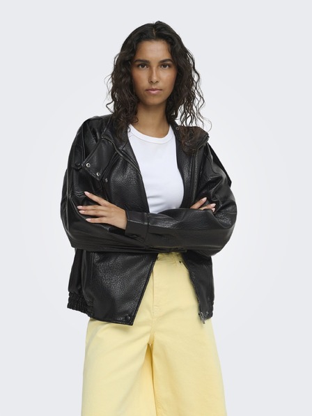 Jacqueline de Yong Bomber din piele sintetică negru RAYE