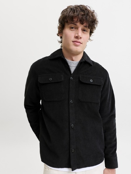 Jack & Jones Cămașă din catifea reiată neagră