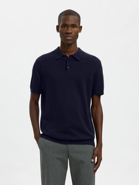 SELECTED Tricou polo bărbătesc SELECTED albastru