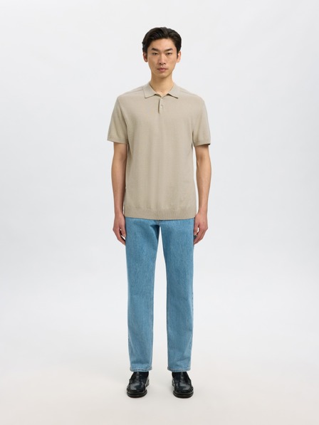 SELECTED Tricou polo bărbătesc SELECTED bej