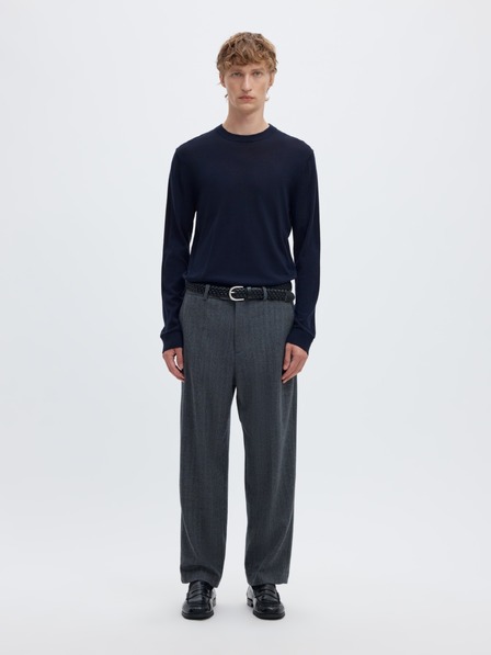 SELECTED Pulover merino pentru bărbați navy blazer