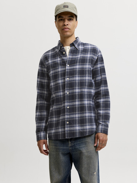 Jack & Jones Cămașă din flanelă în carouri pentru bărbați navy