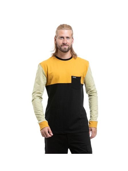 Meatfly Tricou bărbătesc cu mânecă lungă Meatfly Harvey Olive Light / Honey