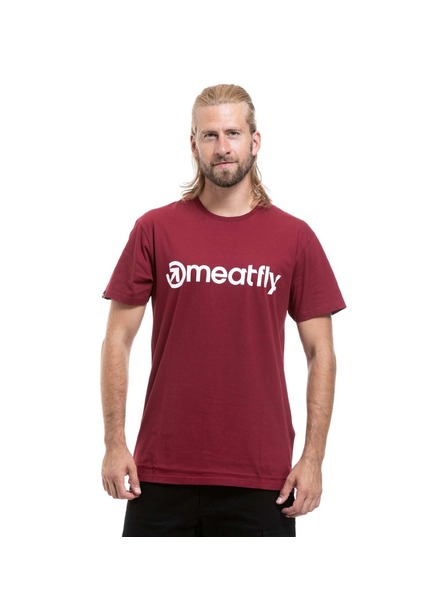 Meatfly Tricou bărbătesc Meatfly MF Logo Brown Red