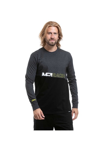 Meatfly Meatfly tricou bărbătesc cu mânecă lungă Judgement Charcoal Heather / Black