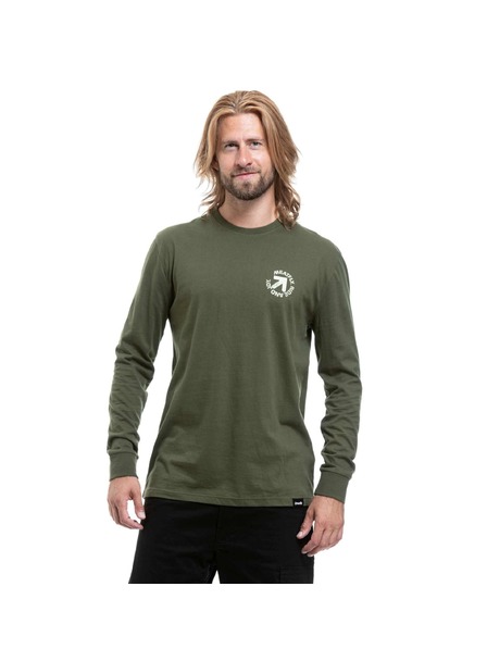 Meatfly Meatfly tricou bărbătesc cu mânecă lungă Lonrrow Olive