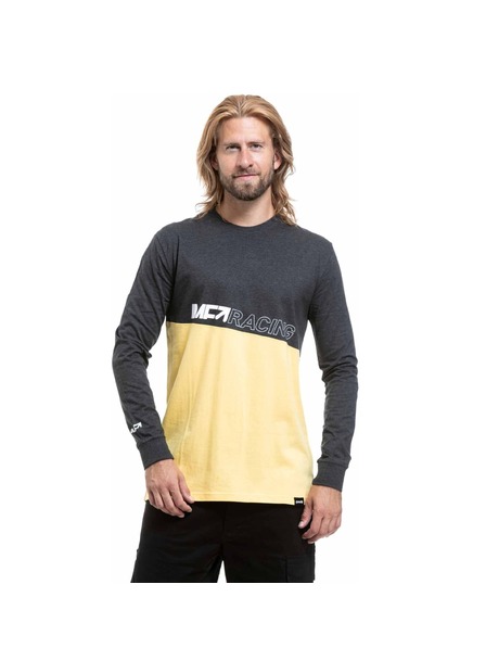 Meatfly Meatfly tricou bărbătesc cu mânecă lungă Judgement Yellow Cream / Charcoal Heather