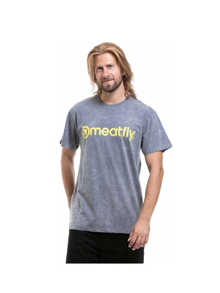 Meatfly Meatfly tricou bărbătesc MF Logo Pewter Acid Wash