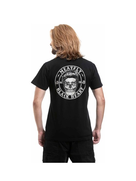 Meatfly Tricou bărbătesc Meatfly Black Heart Black
