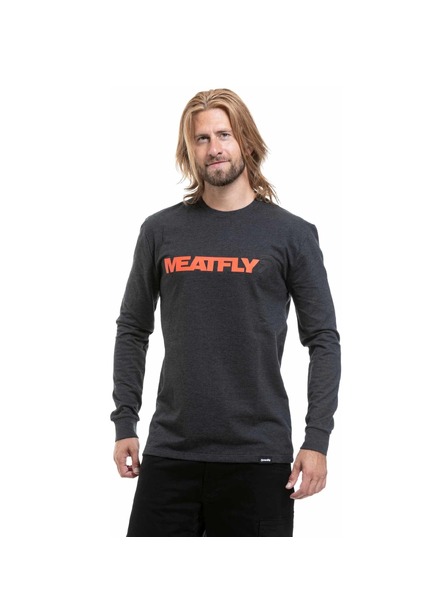 Meatfly Tricou bărbătesc cu mânecă lungă Meatfly Longex Charcoal Heather