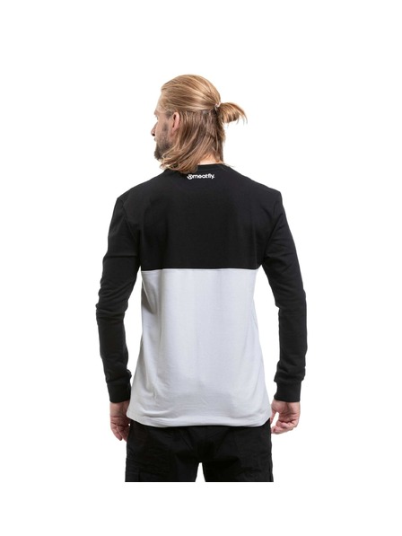Meatfly Tricou bărbătesc cu mânecă lungă Meatfly Harvey Black / Quiet Gray