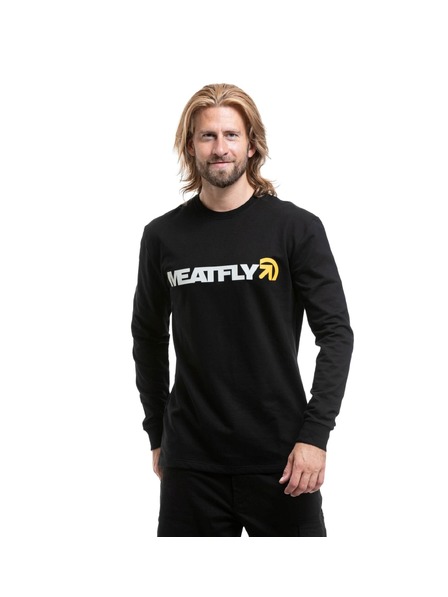 Meatfly Tricou bărbătesc cu mânecă lungă Meatfly Longex Black