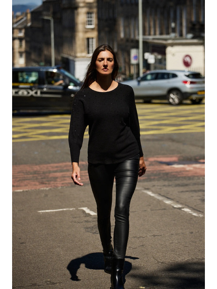 Moodo Pantaloni ceruiți slim negri Moodo